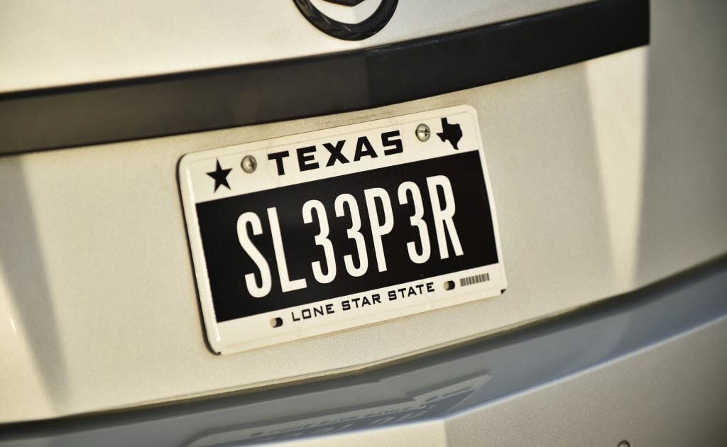 Texas original car number  plate.