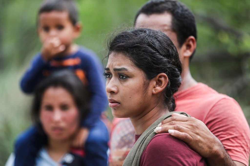 Central American asylum seekers turn themselves in to Border Patrol after crossing the Rio...