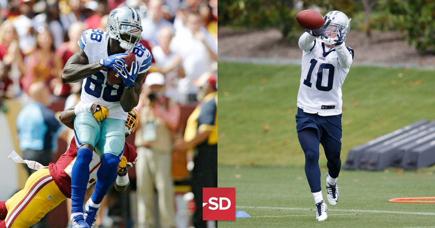 L to R: Cowboys receivers Dez Bryant, Ryan Switzer (photos by Vernon Bryant/The Dallas...