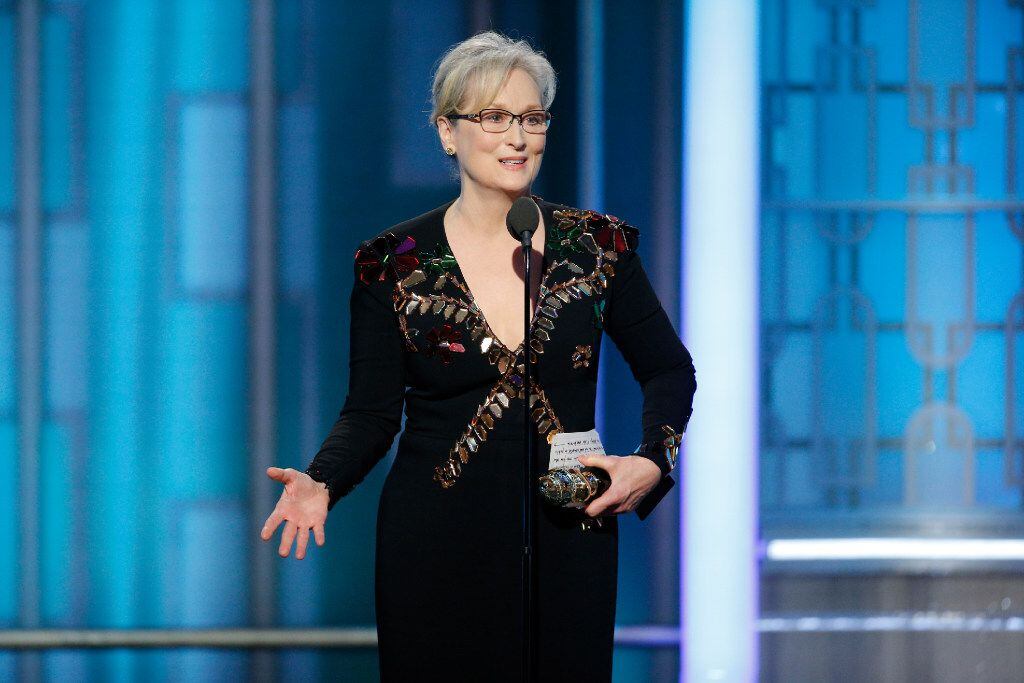 Meryl Streep accepts the Cecil B. DeMille Award at the 74th Annual Golden Globe Awards at...