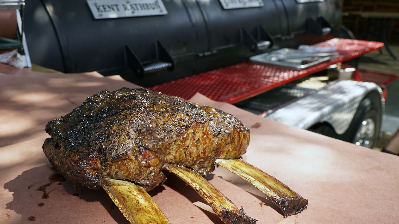 Rathbun's Curbside BBQ sells beef ribs (pictured) plus whole briskets, pork ribs, smoked...