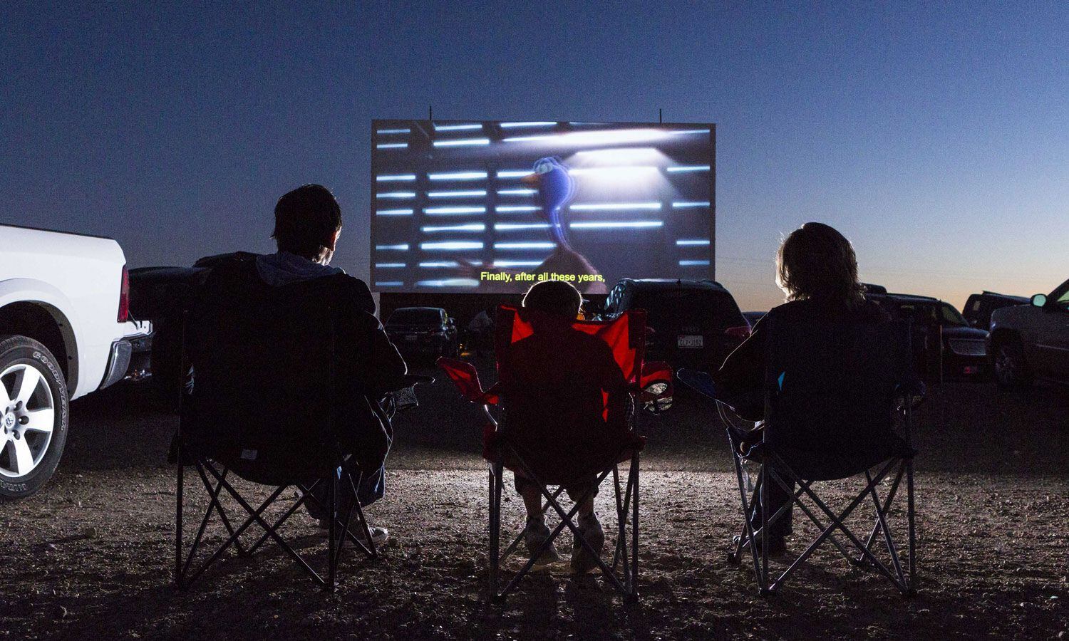 Stars & Stripes Drive-In Theater in New Braunfels, Texas. This is the theater's second...