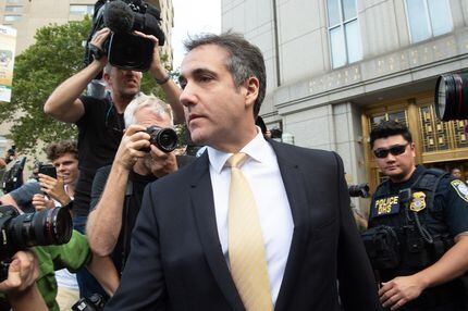 President Donald Trump's longtime personal lawyer, Michael Cohen, leaves New York Federal...