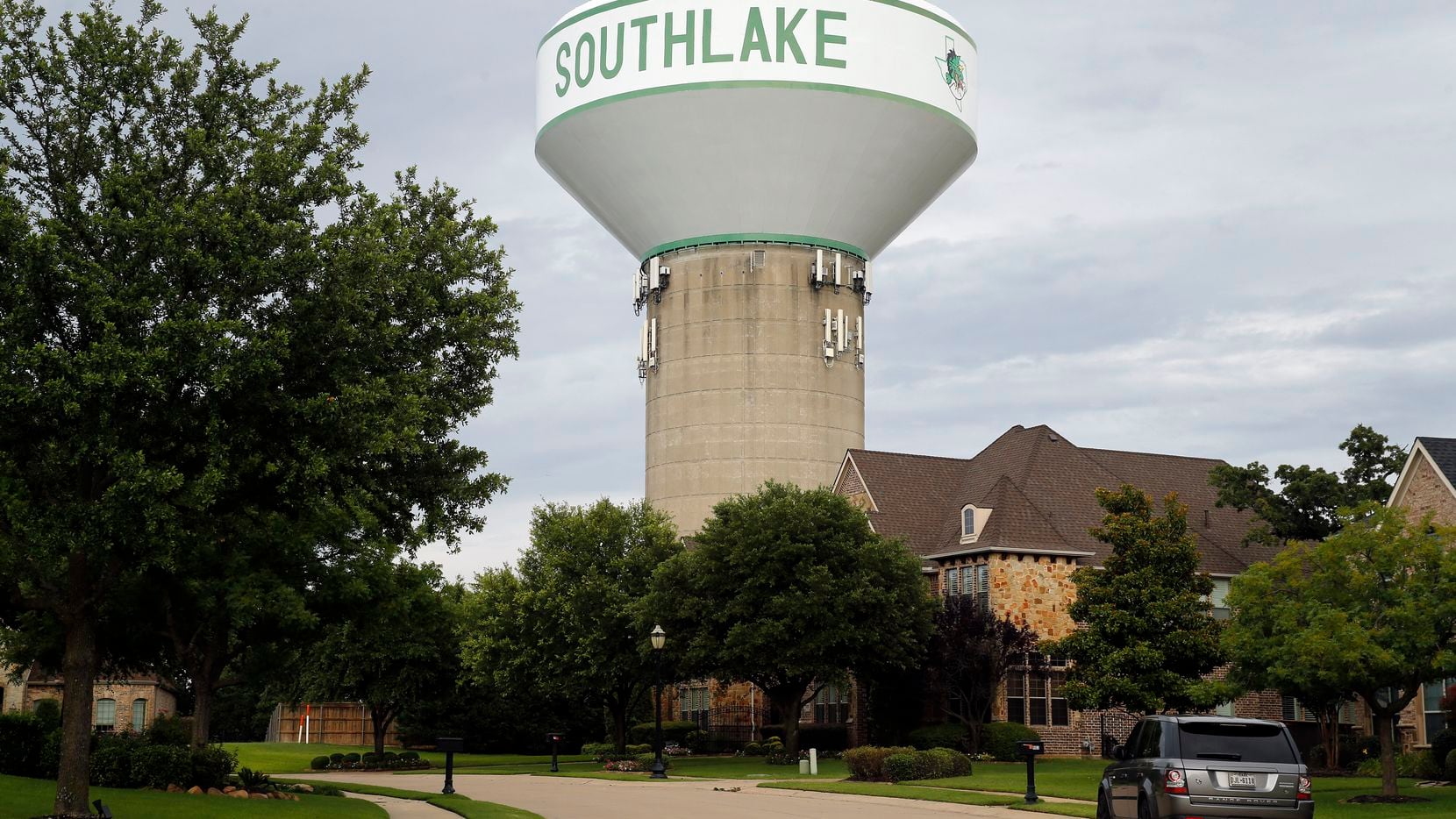 A Southlake water tower is pictured in a Southlake, Texas neighborhood Tuesday, June 23, 2020. (Tom Fox/The Dallas Morning News)