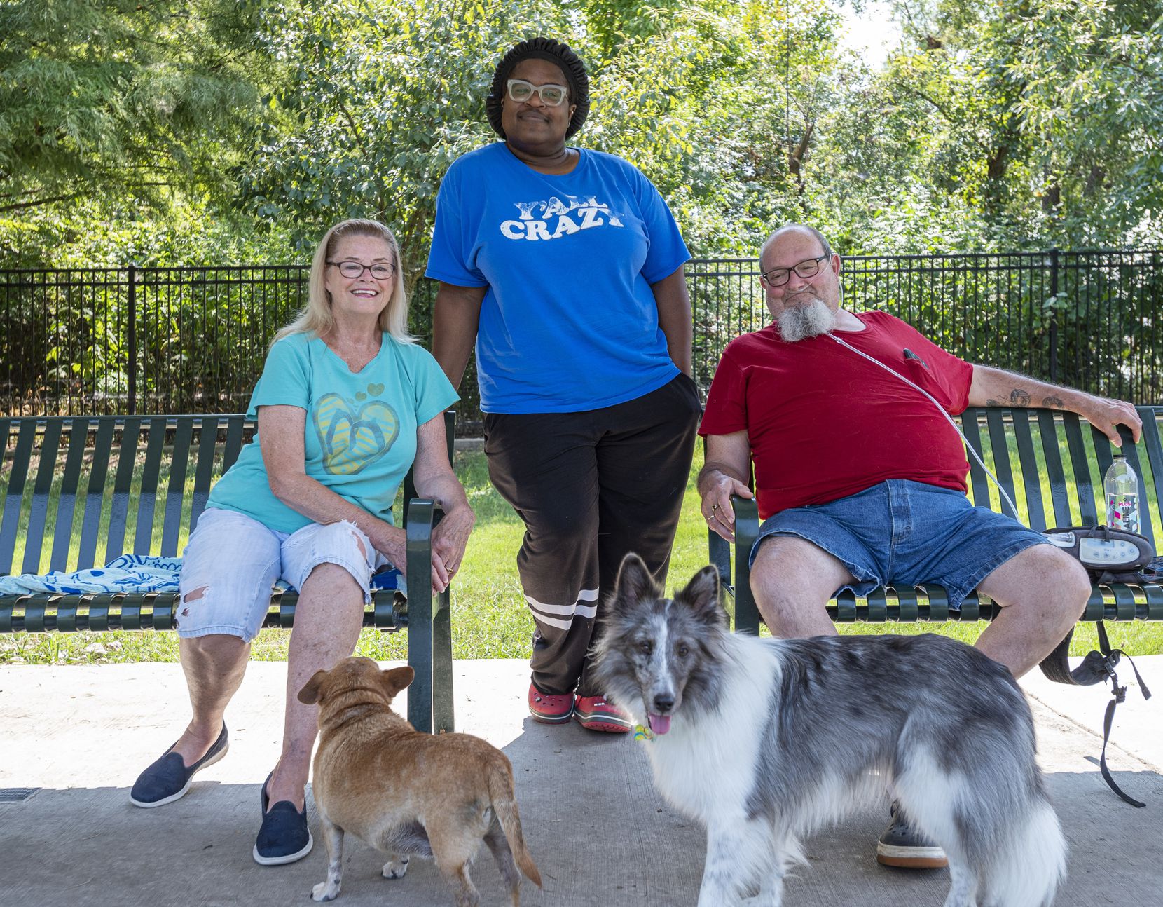 Rebecca Freeman (from left), 77; Tonya Applewhite, 48; and John Almeida, 62, said they support President Joe Biden's vaccine mandate for private-sector employees, health-care workers and federal contractors. They are shown at White Rock Lake's dog park on Friday, Sept. 10, 2021.