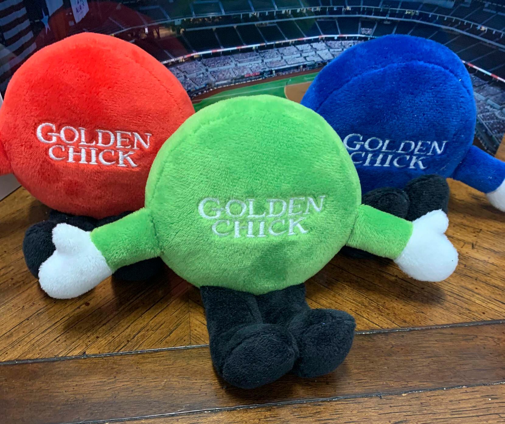 Red, Green and Blue Dot plush toys to be given away during the 2022 season.