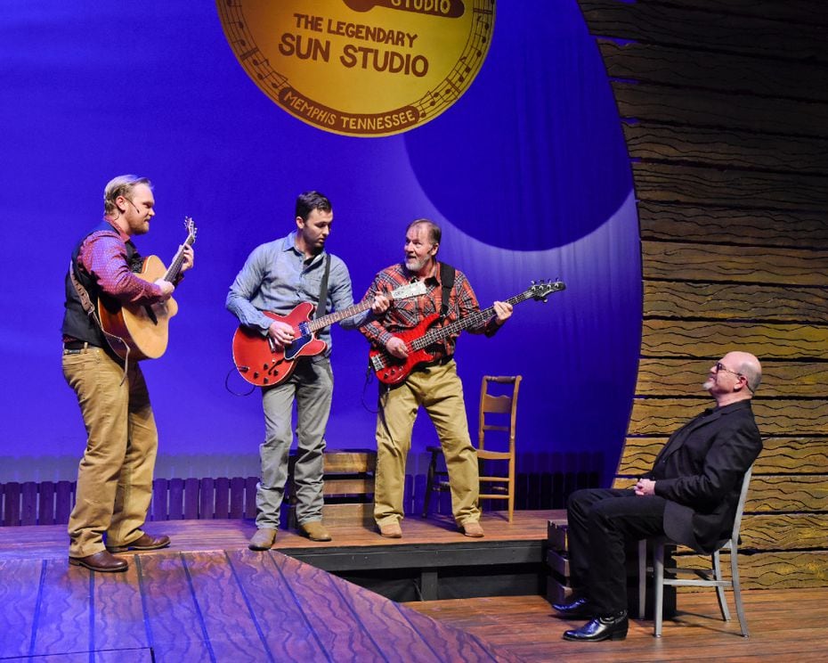 (from l-r) Ian Ferguson, Spencer Baker and Sonny Franks play a young Johnny Cash surrounded...