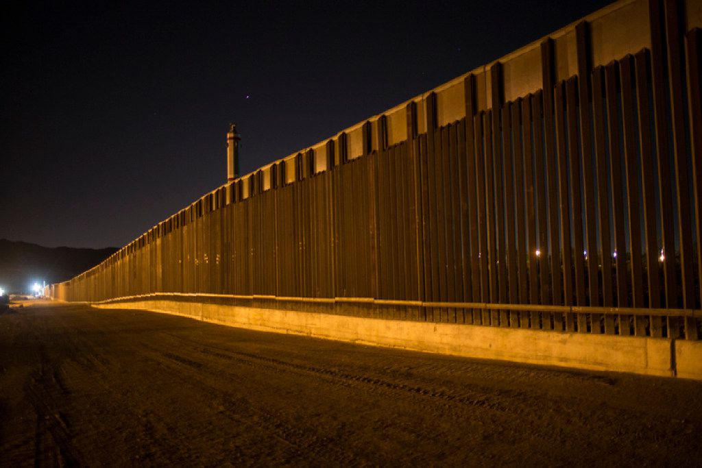 In this March 30, 2017 file photo, a portion of the new steel border fence stretches along...