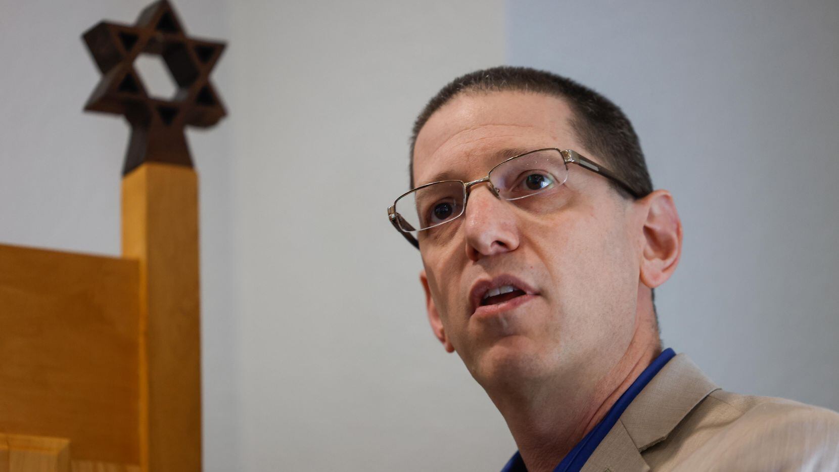 Rabbi Charlie Cytron-Walker during a press conference at the Congregation Beth Israel in...