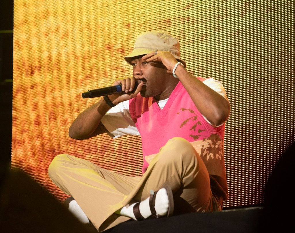Tyler the Creator performs during Posty Fest at the Dos Equis Pavilion on Sunday, Oct. 28, 2018.

(Rex C Curry/Special Contributor)