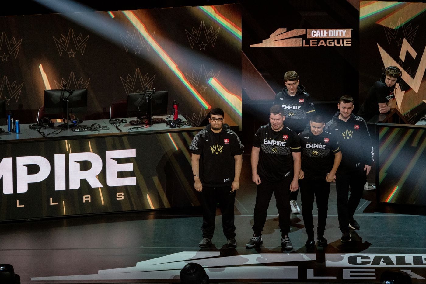 The Dallas Empire is introduced at the start winners final of the Call of Duty league playoffs against the Atlanta FaZe  at the Galen Center on Saturday, August 21, 2021 in Los Angeles, California. The Empire lost to FaZe 0 - 3 in their first match of the day but are still in contention to play in the finals through the elimination finals. (Justin L. Stewart/Special Contributor)