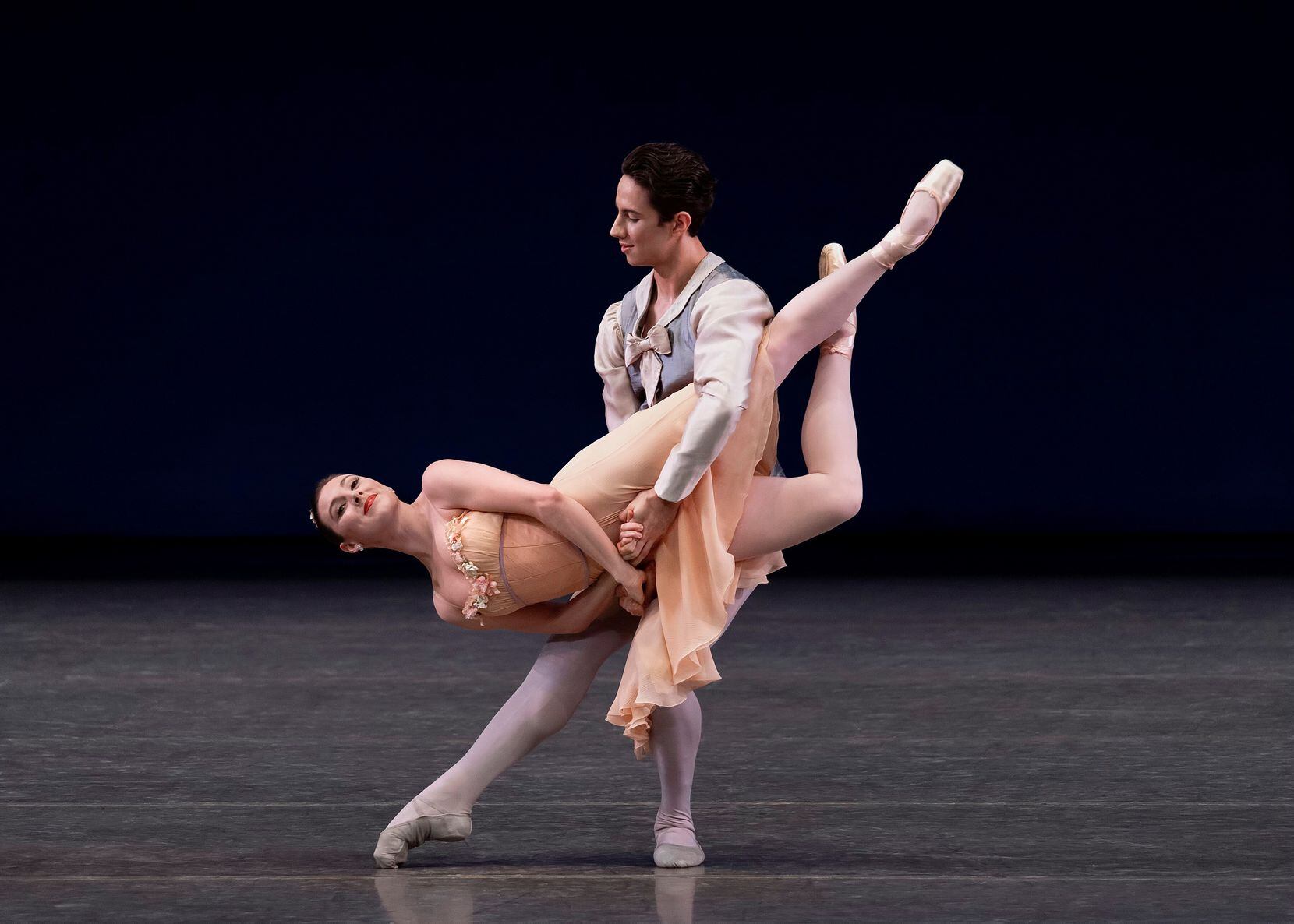 Tiler Peck and Roman Mejia of New York City Ballet in Balanchine's "Tchaikovsky Pas de Deux."