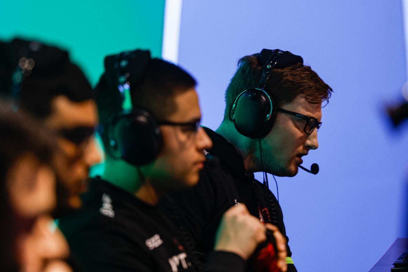 OpTic Texas' Seth "Scump" Abner (far right) along with the rest of the team during a match...