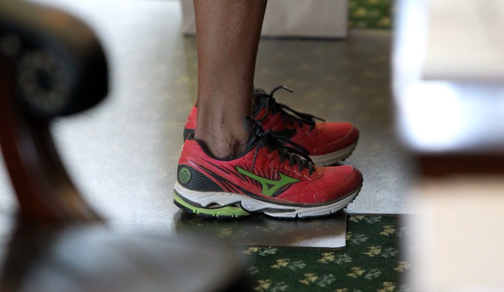 State Sen. Wendy Davis wore comfortable shoes as she filibustered during the final day of the legislative special session June 25, 2013. 