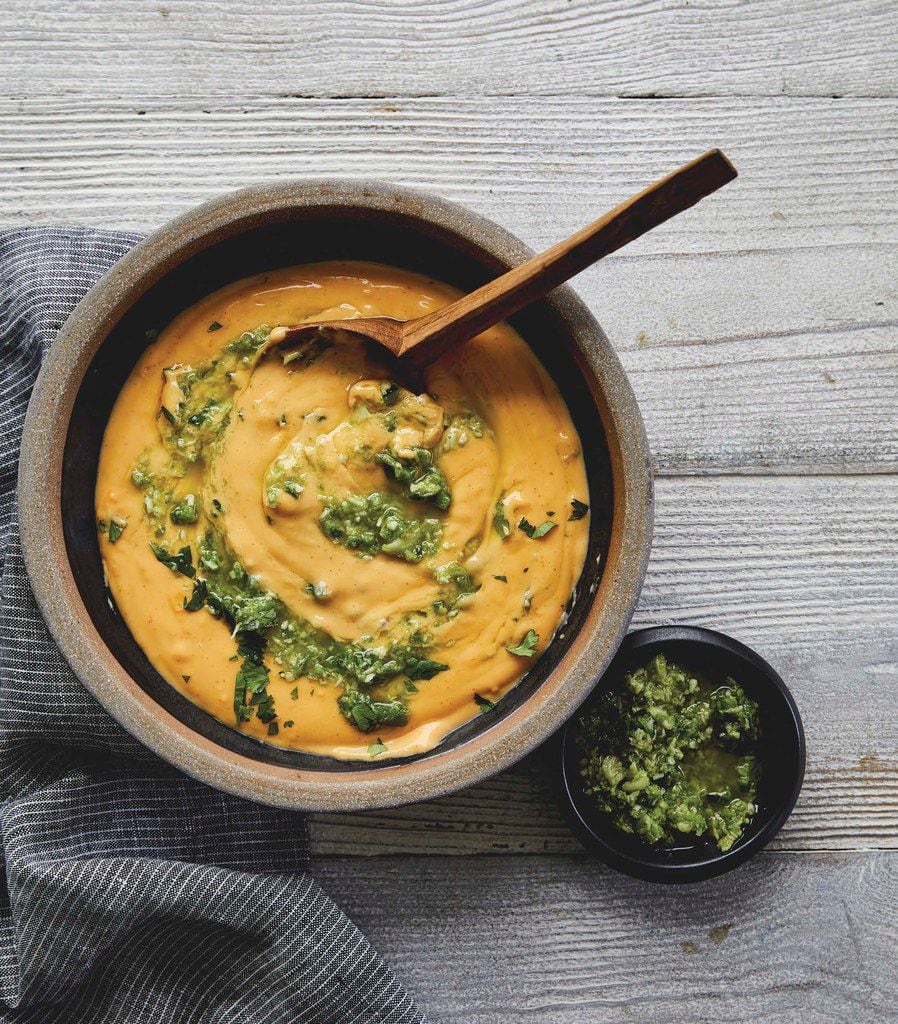 Further proof that queso knows no boundaries: This is Indian Queso with Jalapeno Chutney. Author Lisa Fain created the recipe based on a dip she had at Whip In in Austin. It's from Queso! (Ten Speed Press, $15). 