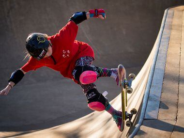 Blayne Johnson, 11, rides a skateboard at Lively Pointe Skate Park on Sunday, Jan. 22, 2017,...