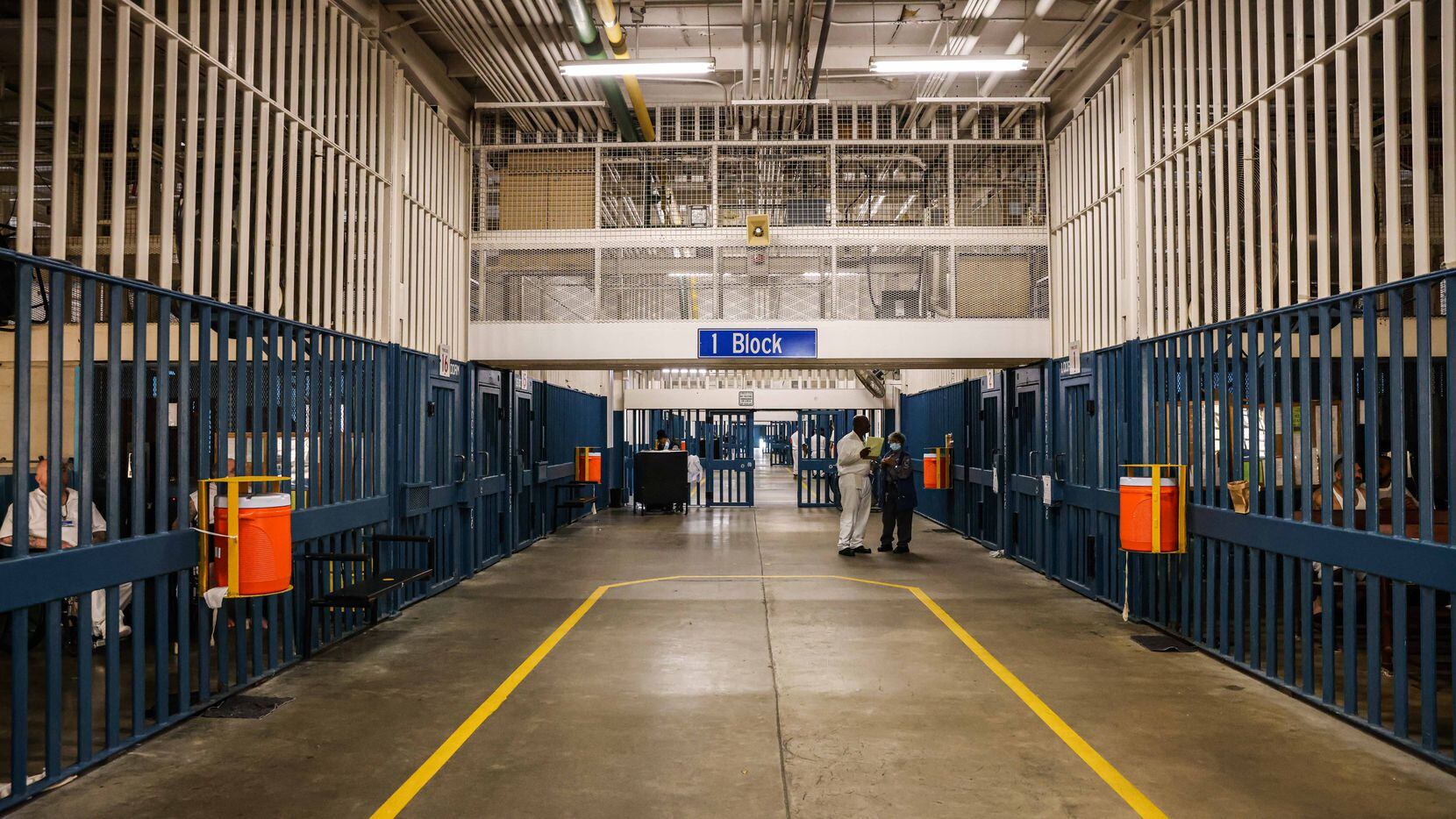 Inmates are housed in blocks at the Louie C. Powledge Unit, a Texas Department of Criminal...
