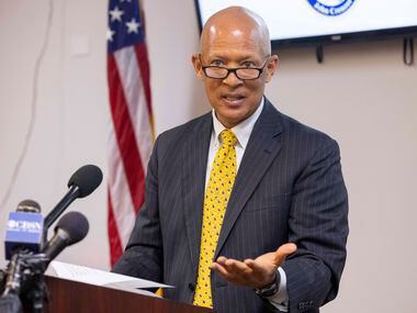 Dallas County District Attorney John Creuzot, photographed during a press conference at...