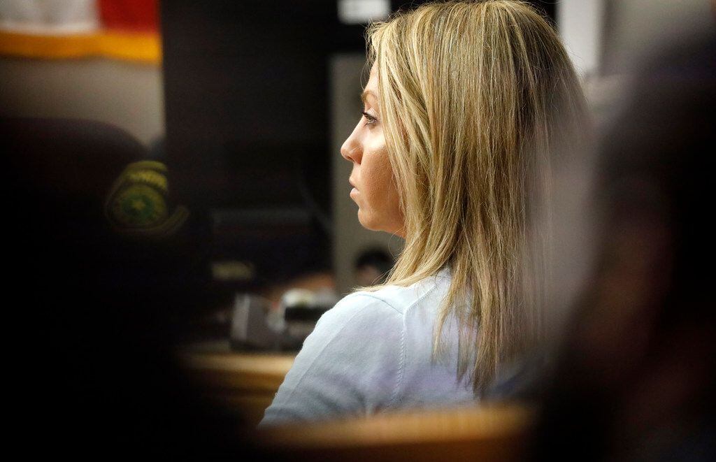 Fired Dallas police Officer Amber Guyger listens to closing arguments in her murder trial. A jury found her guilty of murder Tuesday.