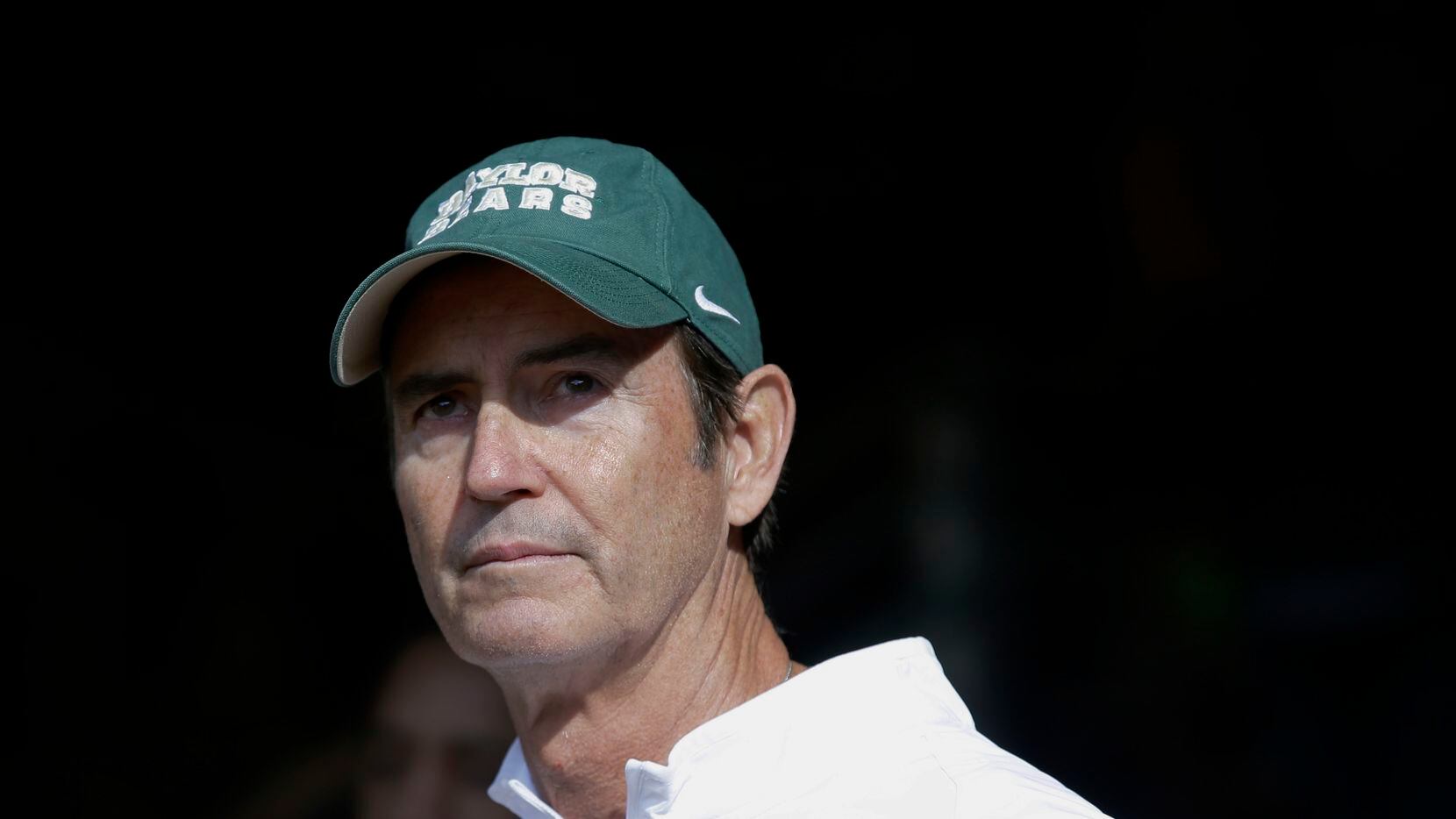 FILE - In this Dec. 5, 2015, file photo, Baylor coach Art Briles stands in the tunnel before...