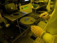 Silicon wafers, such as these at the Institute of Microelectronics of Barcelona, are used to...