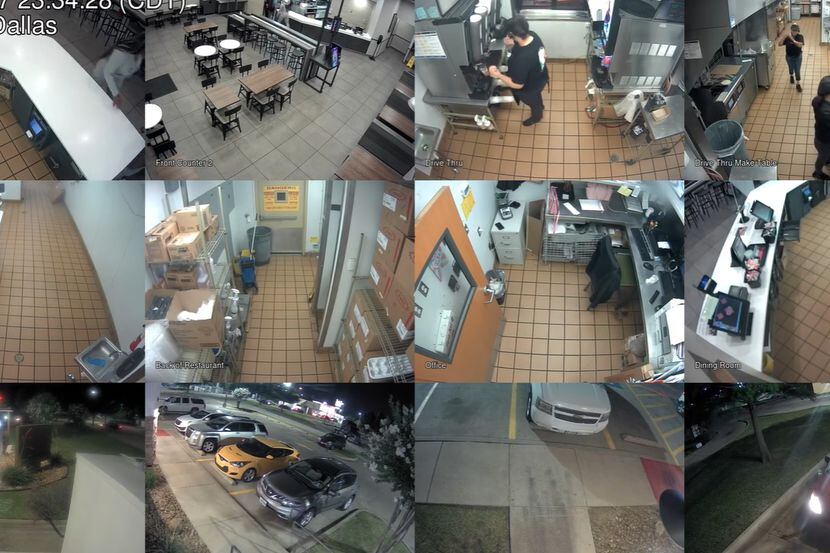 Las imágenes de vigilancia del Taco Bell muestran el momento en que un empleado recoge agua...