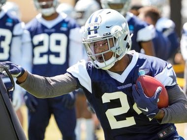 Dallas Cowboys cornerback Kelvin Joseph (24) participates in a drill during the first practice of the team’s training camp on Thursday, July 22, 2021, in Oxnard, Calif. (Smiley N. Pool/The Dallas Morning News)