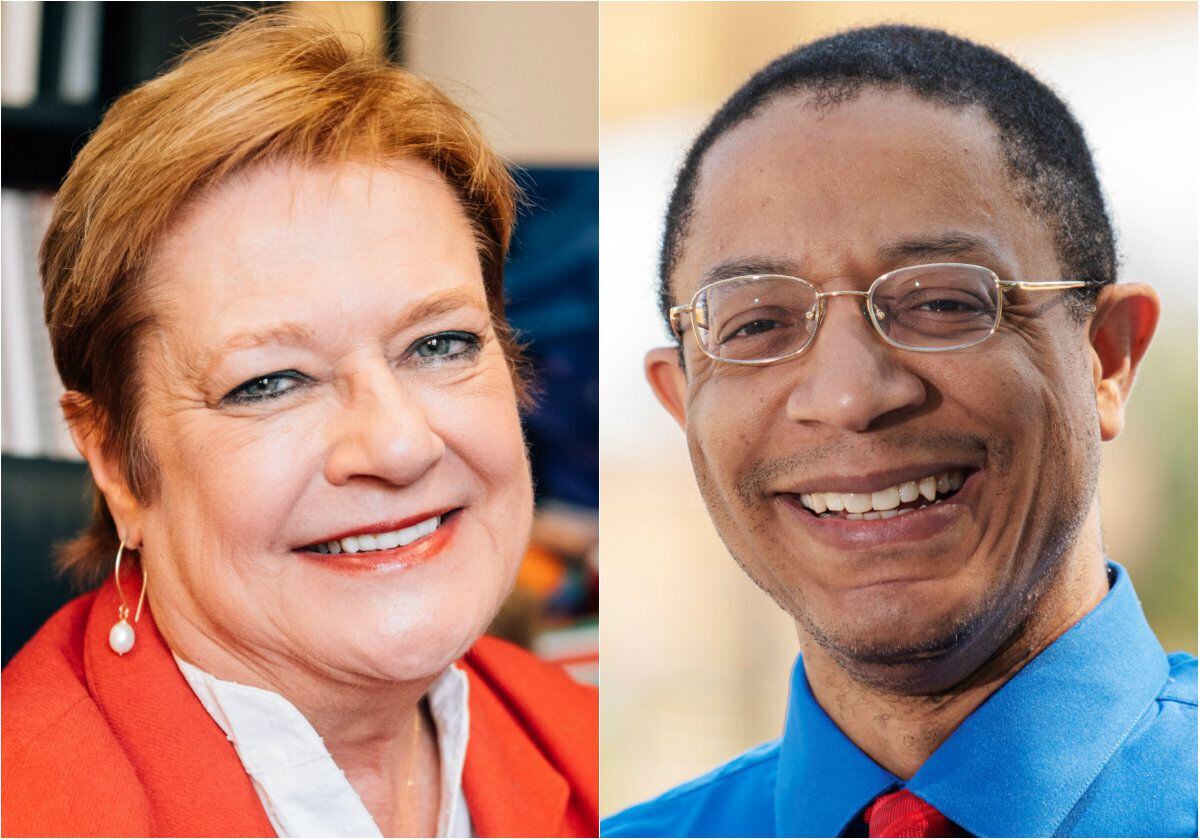 Democratic Dallas County Commissioner Theresa Daniel (left) and Republican Patrick Harden.