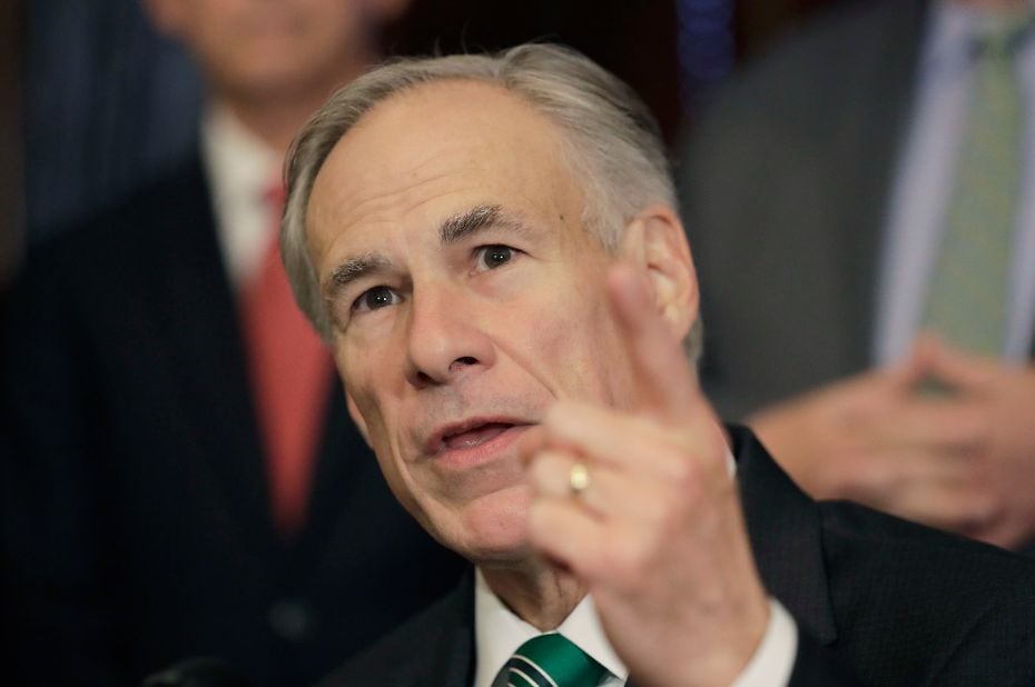 Texas Gov. Greg Abbott speaks during a ceremony where he signed SB 7, a bill to address...