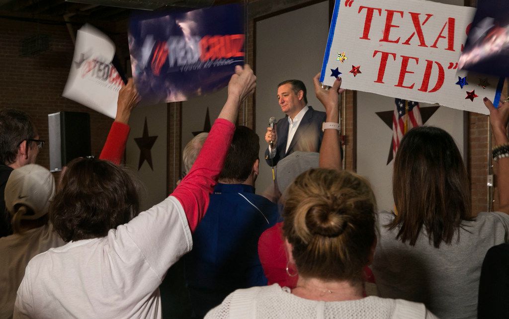 Sen. Ted Cruz  spoke during a rally at Gilley's in Dallas Wednesday.  