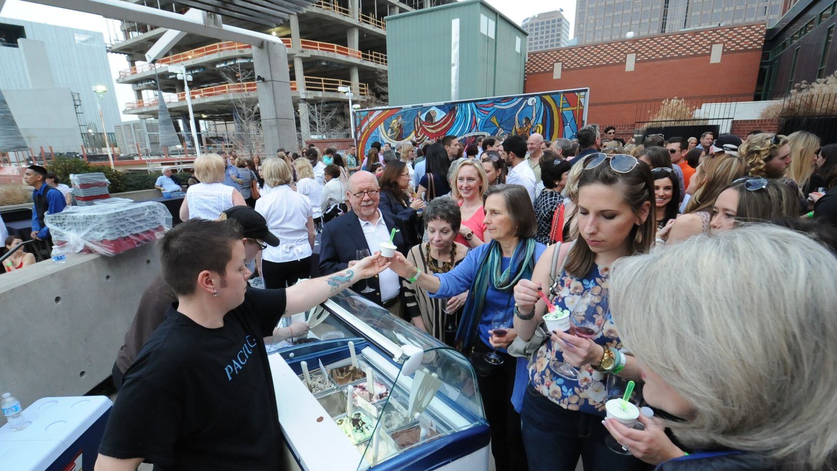 Paciugo Gelato provides Italian ice cream for hungry guests at the Savor Dallas Arts...