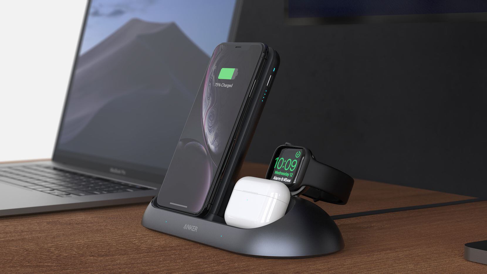 The Anker PowerWave Go 3-in-1 Charging Stand