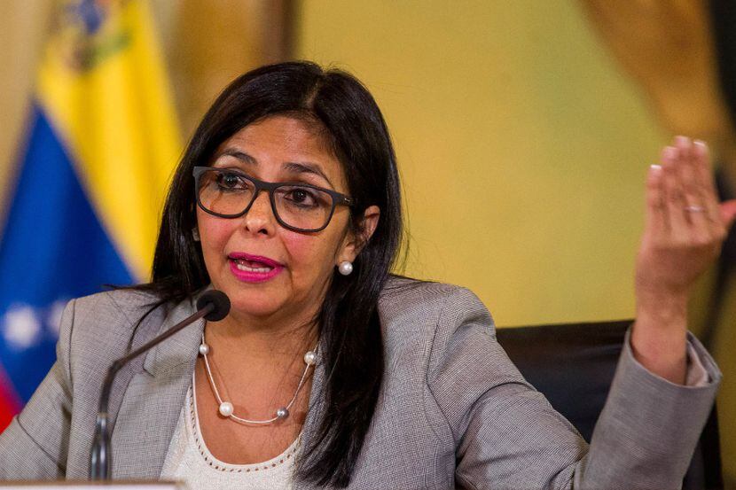 La canciller Delcy Rodríguez anunció que Venezuela se retirará de la OEA. (AP)

