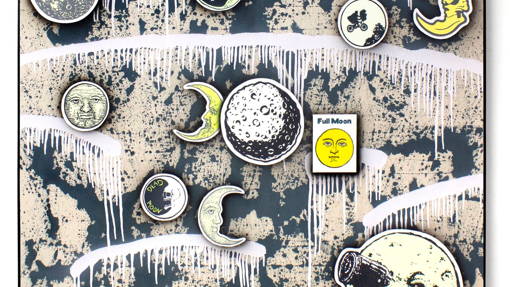 Josh Reames' "Many moons," a 2021 oil-and-acrylic-on-canvas painting, is among the works on...
