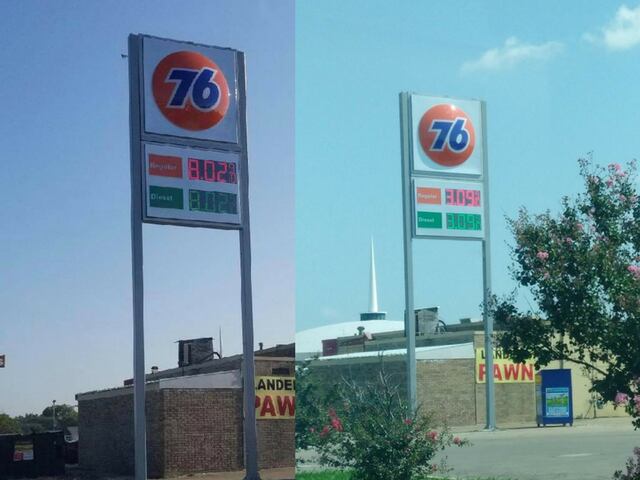 El administrador de la gasolinera 76 en Garland explicó que fue un error y que la gasolina...