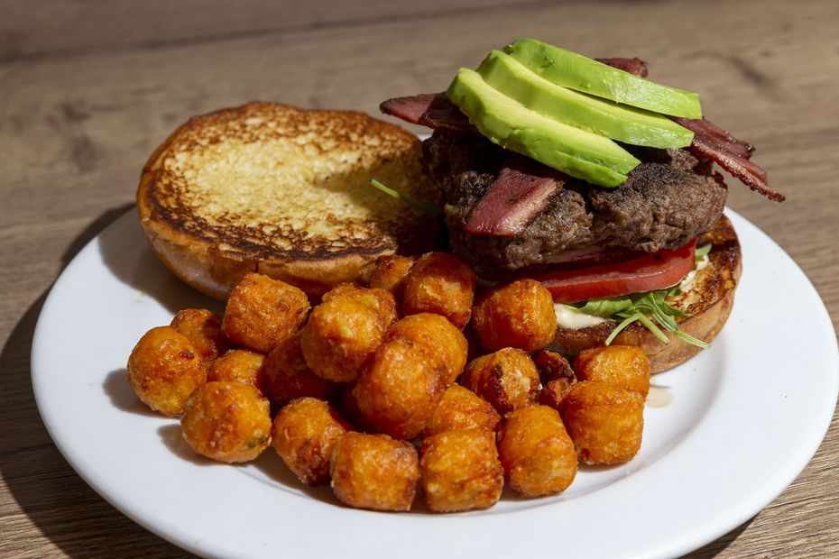 The ostrich burger with duck bacon and avocado at FireBird Fowl looks a whole lot like a regular beef burger.