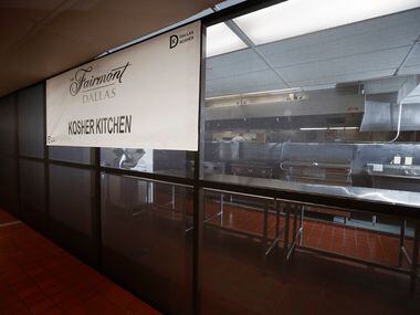 The kosher kitchen at the Fairmont Dallas hotel is kept separate from the rest of the kitchen.