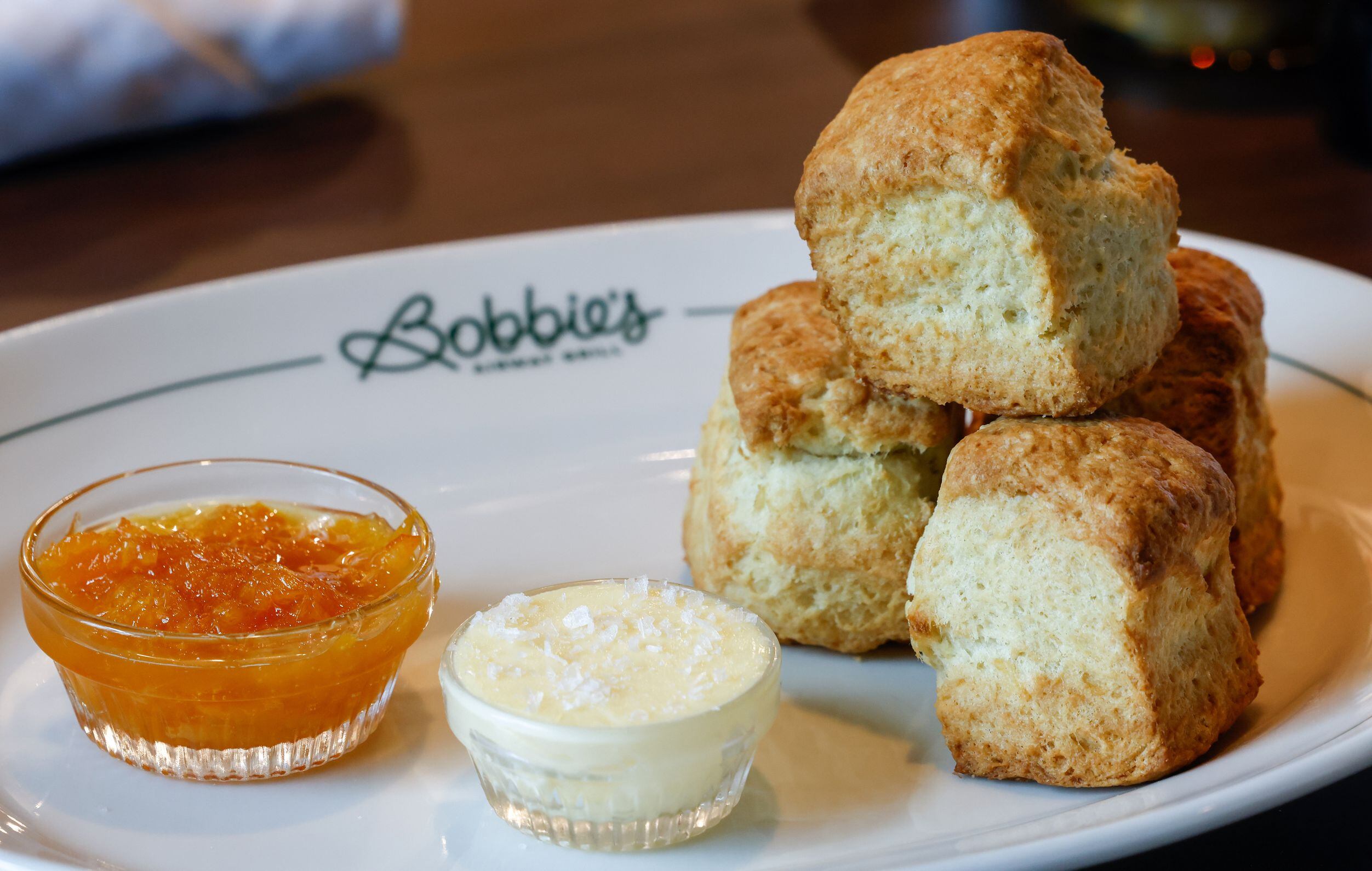 Buttermilk Biscuits are served with orange marmalade (left) and Beurre de Baratte at new...