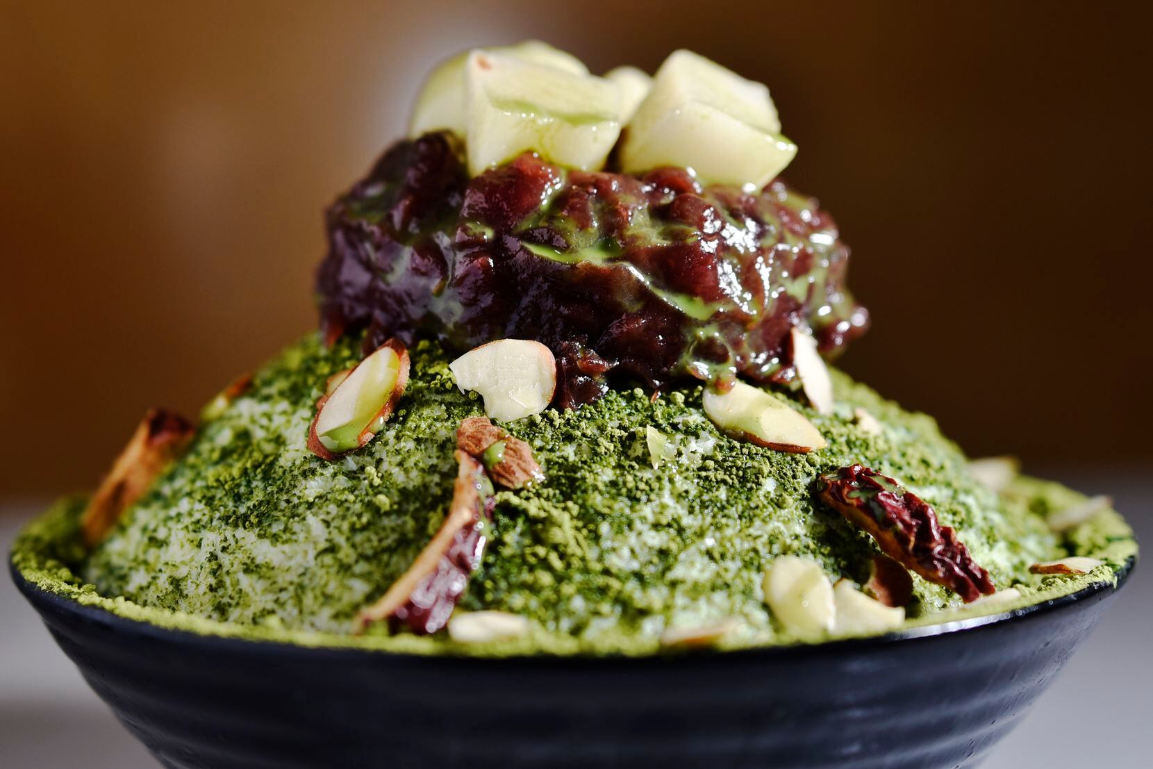 A Green Tea Bingsoo from Sul and Beans Korean Dessert Cafe, in Frisco.