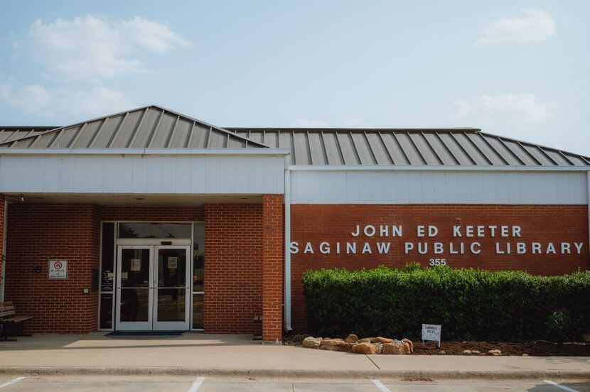 Outside of Saginaw Public Library in Saginaw, Texas on Wednesday, August 30, 2023. The...