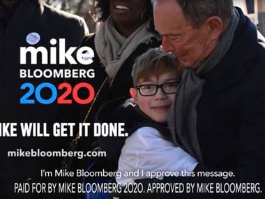 This image provided by Mike Bloomberg’s campaign shows a scene from his 2020 Super Bowl NFL football spot. This was the first time that national politics invaded the game as he and President Trump shelled out millions to broadcast campaign ads during advertising’s biggest night.