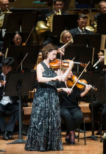 Violinist Hilary Hahn, who performed Dvorak's Concerto in A Minor for Violin and Orchestra...