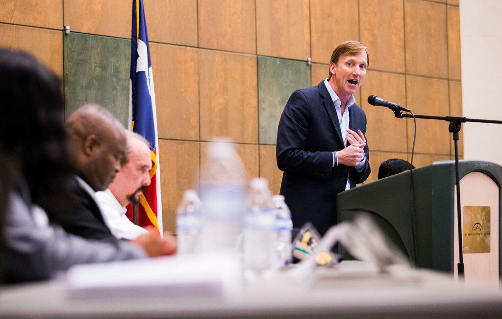 Gubernatorial candidate Andrew White speaks during a Democratic gubernatorial candidate forum hosted by Tom Green County Democratic Club on Monday, Jan. 8, 2018, at the San Angelo Museum of Fine Arts. Each candidate was allowed five minutes to speak.