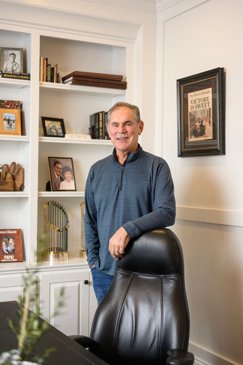 Texas Rangers manager Bruce Bochy in his home in Nashville, Tennessee, on Tuesday Nov. 1,...