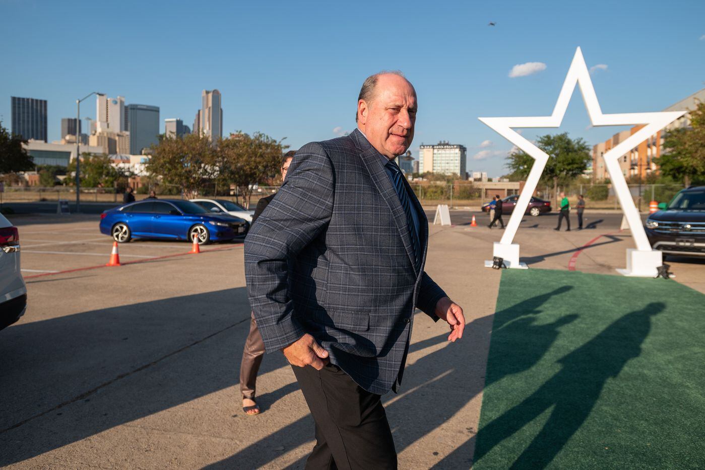 Dallas Stars former general manager Bob Gainey arrives to the Stars' Hall of Fame Gala at...