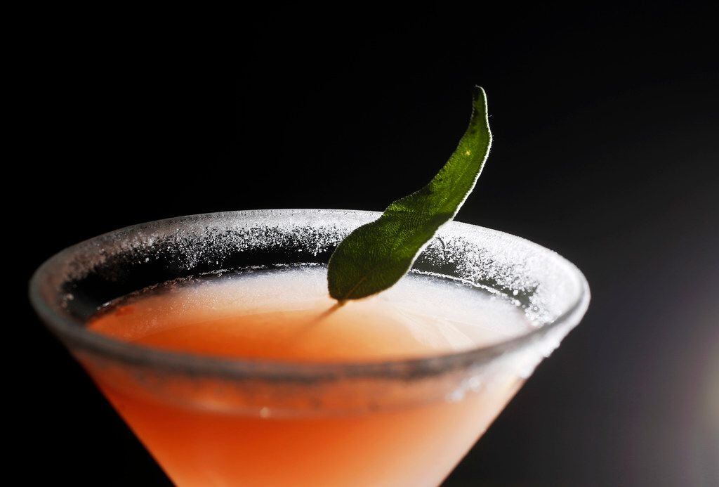 Grapefruit Martini, an infused cocktail made with a grapefruit-infused vodka at Harvest...