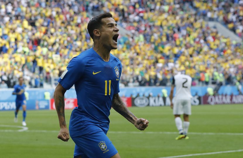 Coutinho anotó el primer gol de Brasil. Foto AP