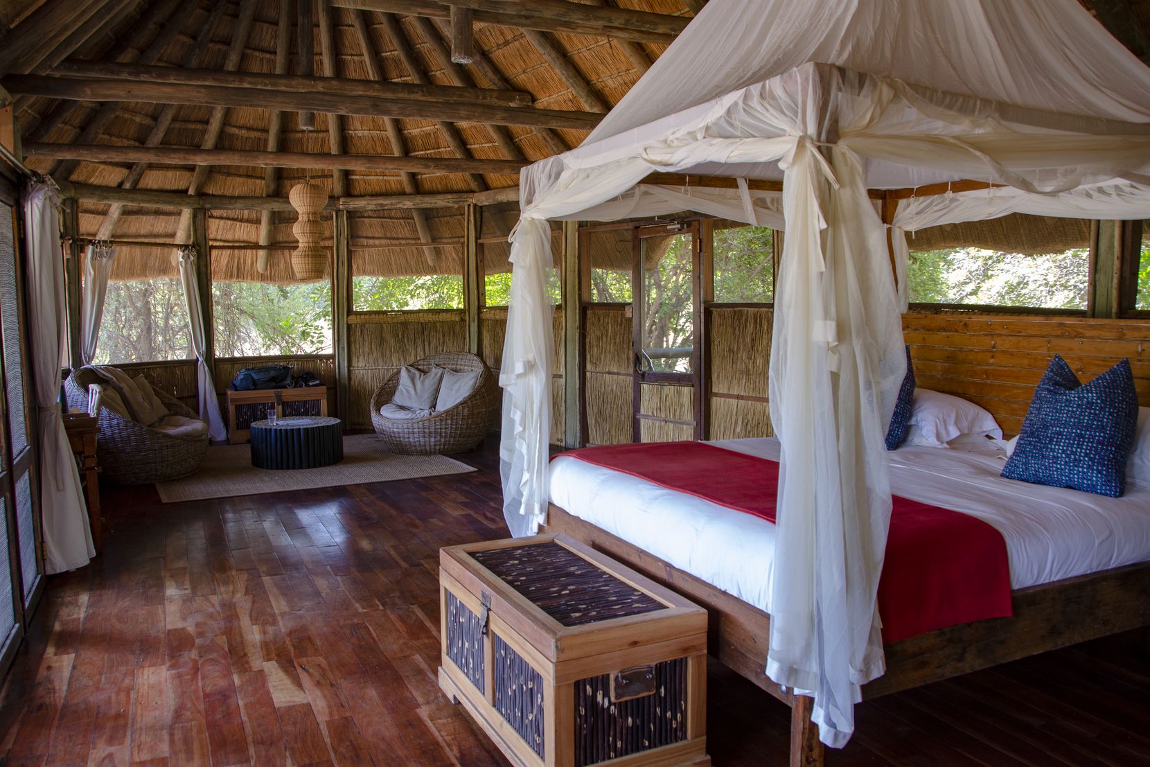 The Bushcamp Co.'s accommodations in Zambia's South Luangwa National Park are rustic and...