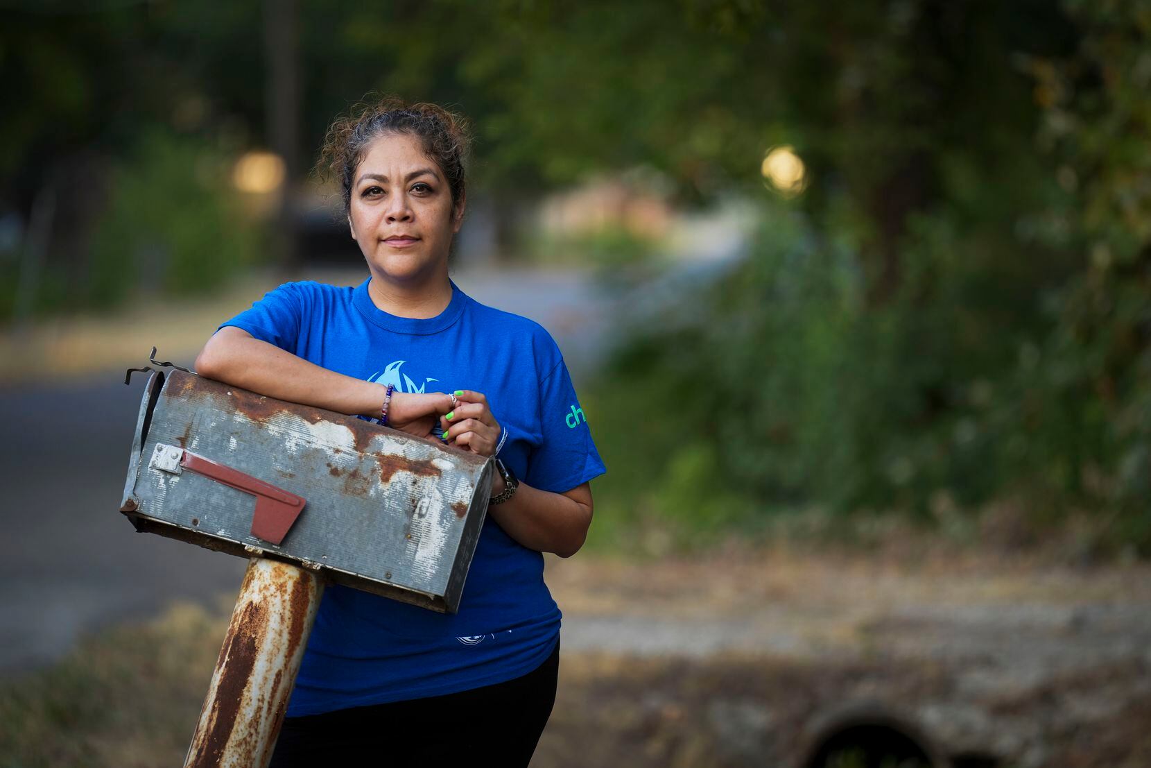 Connie Gonzalez near her home in West Dallas on Wednesday, Aug. 3, 2022, in Dallas.