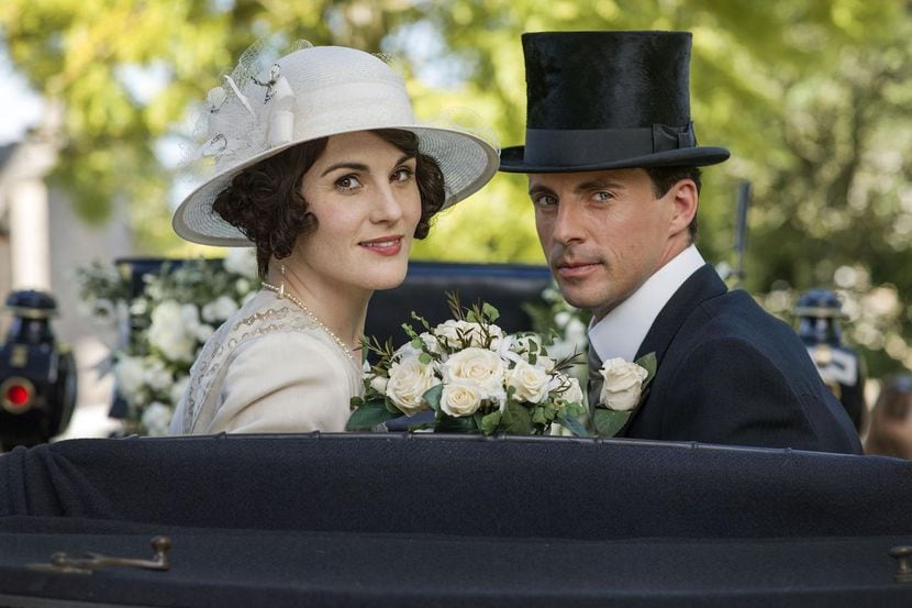 Michelle Dockery es Lady Mary y Matthew Goode es Henry Talbot en una escena de la temporada...